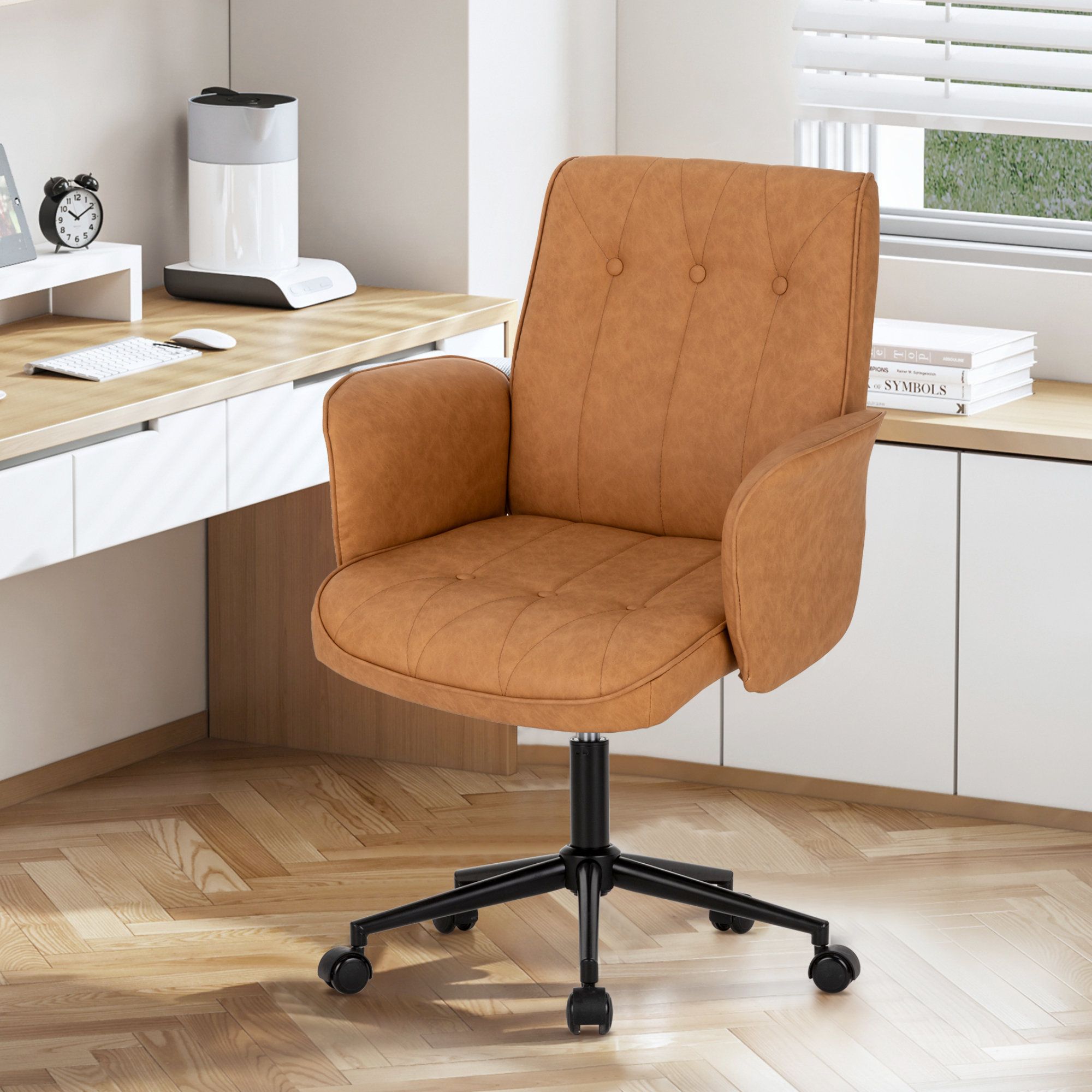 Brown office chair desk vanity 2024 chair